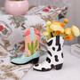 Unique Ceramic Cowboy Boot Flower Vase for Decor