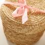 Valentine's Day Wicker Gift Basket with Lid for Storage