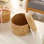 Valentine's Day Wicker Gift Basket with Lid for Storage