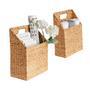 Versatile Water Hyacinth Wall Hanging Baskets - Set of 2