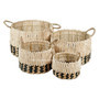 Water Hyacinth Decorative Storage Baskets Set with Handles