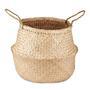 White Rattan Laundry Basket for Clothes Storage