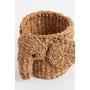 Woven Seagrass Elephant Storage Basket for Kids' Room