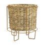 Woven Water Hyacinth Basket with Lid for Home Decoration