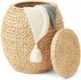 Woven Water Hyacinth Basket with Lid for Organizing