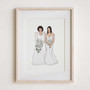 Watercolor Personalized Wedding Canvas For Mom And Daughter - Paintings For Mom