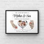 Custom State Map Canvas - Long Distance Mother-Son Photo Keepsake