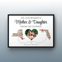Long distance mother daughter state-to-state canvas personalized with two states, names, date, and photo; Mother's Day gift