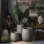 Big Gray Ceramic Plant Pot for Indoor and Garden Use