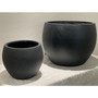 Big Round Outdoor Fiberstone Black Ceramic Plant Pot