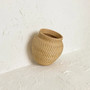 Brown and White Wicker Vase for Eco-Friendly Living Room Decor | Rattan Floor Vase