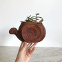 Brown Woven Rattan Wicker Snail Basket | Unique Plant Pot for Home and Garden Decor