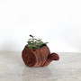 Brown Woven Rattan Wicker Snail Basket | Unique Plant Pot for Home and Garden Decor