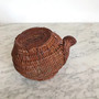 Brown Woven Rattan Wicker Snail Basket | Unique Plant Pot for Home and Garden Decor