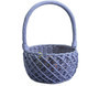 Charming Handmade Purple Wicker Basket With Handle- Easter Basket for Home Decor