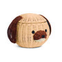 Dog Shaped Wicker Baskets | Cute Puppy Head Wicker Rattan Basket for Home Decor