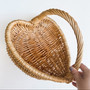 Eco-friendly Heart Shaped Wicker Basket | Perfect for Farmhouse Decor