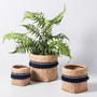 Farmhouse Plant Pot with Weave and Tassel Design for Succulent