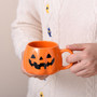 Handmade Halloween Ceramic Mug for Gifts - 400ml | Kawaii Pumpkin Shaped