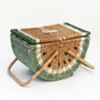 Handwoven Watermelon Wicker Basket for Picnic and Home Decor