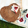 Heart Shaped Wicker Basket for Fruit Storage, Picnic and Garden Use