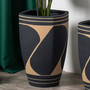 Matte Black Ceramic Plant Pots for Balcony Decor