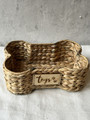 Multifunction Water Hyacinth Dog Bone Wicker Baskets for Pets