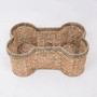 Natural Woven Dog Bone Wicker Baskets for Pet Supplies