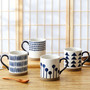 Nordic Style Blue and White Ceramic Coffee Mug