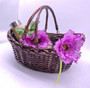 Small Purple Wicker Basket for Easter, Fruit, and Wine