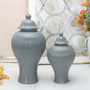 Tall Ceramic Vase with Lid - Ginger Jar Style For Home Decor