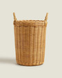 Tall Wicker Basket with Side Handles For Farmhouse and Vintage Style