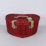 Vintage Style Heart Shaped Wicker Picnic Basket