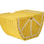 Woven Yellow Watermelon Wicker Picnic Basket | Fun and Functional Outdoor Basket