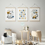 Construction Vehicle Alphabet Canvas For Boys - Educational Nursery Art Set Of 3 For Kids' Room