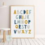 Construction Vehicle Alphabet Canvas For Boys - Educational Nursery Art Set Of 3 For Kids' Room