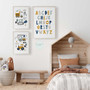Construction Vehicle Alphabet Canvas For Boys - Educational Nursery Art Set Of 3 For Kids' Room