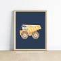Customizable Construction Nursery Canvas Art Set - Dump Truck, Excavator, Bulldozer For Kids Room Decor