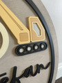 Custom Round Wood Name Sign With Construction Theme For Kids Room Nursery & Baby Shower Gift