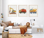 Personalized Construction Vehicles Canvas Set For Kids' Room: Excavator, Dump Truck, Concrete Mixer