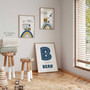 Custom Named Construction Nursery Canvas Set - Boys Bedroom Wall Art