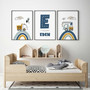 Custom Named Construction Nursery Canvas Set - Boys Bedroom Wall Art