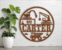 Custom Construction Nursery Wood Sign For Kids' Room DéCor - Vehicle Themed Round Design