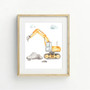 Watercolor Construction Canvas Set For Boys' Bedroom Decor - Nursery Wall Art