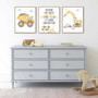 Watercolor Construction Canvas Set For Boys' Bedroom Decor - Nursery Wall Art