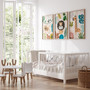 Boho jungle nursery canvas, safari animal prints for baby boy room decor, modern neutral tones for calming kids space