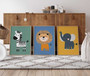 boho safari nursery canvas set, lion artwork in colorful jungle palette for kids room wall decor, warm playful vibes