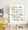 Construction ABC canvas print shows A–Z with construction vehicles—dump truck, excavator, bulldozer—for nursery decor Construction ABC canvas print shows A–Z with construction vehicles—dump truck, excavator, bulldozer—for nursery decor