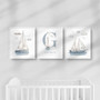 Nautical themed nursery canvas art, personalized sailboat print featuring your baby’s name; thoughtful baby shower gift idea