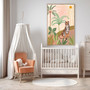 Tropical jungle canvas print, leopard safari animal wall art for nursery or playroom, foliage details suit kids room decor Tropical jungle canvas print, leopard safari animal wall art for nursery or playroom, foliage details suit kids room decor
